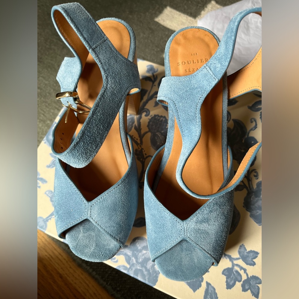 Sézane Blue Fausta Clog NIB - Picture 3 of 6